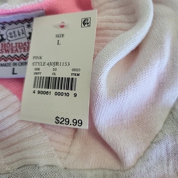 Juniors Large Retro Well Worn Holiday Ugly Hooded Sweater SKIYA LATER Reindeer - Picture 10 of 10